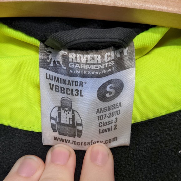 River City Garments Mens Full Zip Jacket Reflective Bright Green Size S Class 3 - Picture 15 of 16